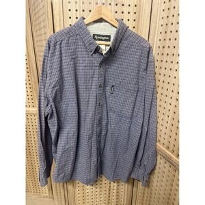Remington Mens 2XL Blue Plaid Cotton Button Down Long Sleeve Shirt